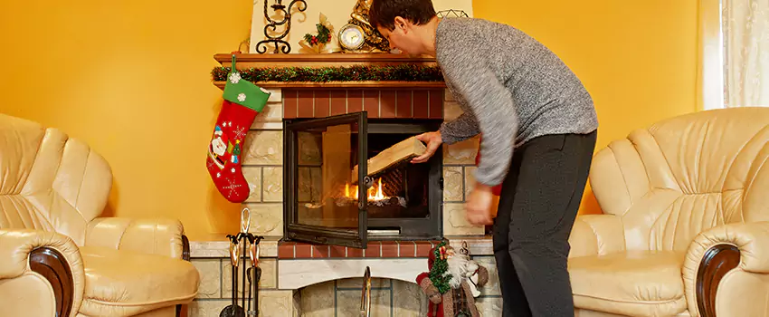 Rusted Metal Fireplace Restoration in South Pasadena, California